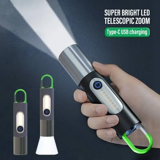 XST 836 Rechargeable Flashlight with Table Lamp, Bulb & Torch