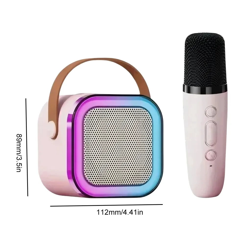 K12 Portable Karaoke Speaker with Subwoofer & Dual Wireless Mics